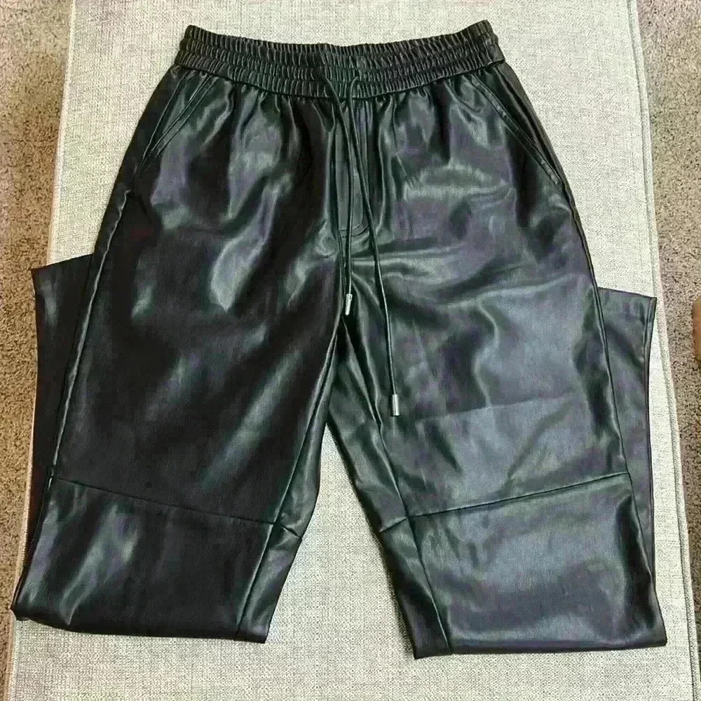 Mango Relaxed Fit Faux Leather Trousers - Picture 5 of 7